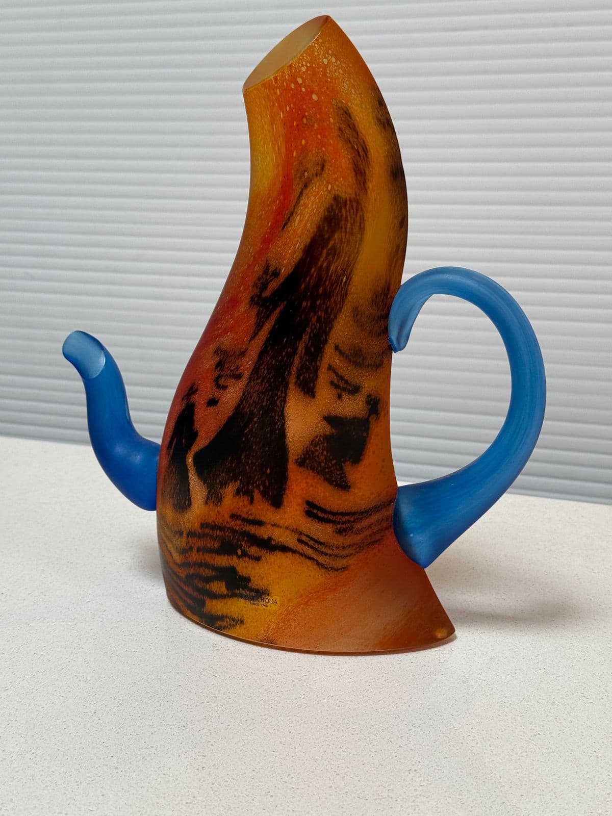 Circa 1980's Kjell Engman for Kosta Boda Limited Edition Teapot Art Glass Sculpture - Thumbnail 12