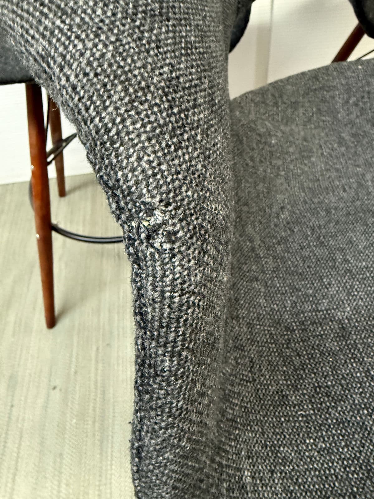 Dot & Bo Tete-a-Tete Gray Flannel Bar Stools, Set of Three - Thumbnail 9