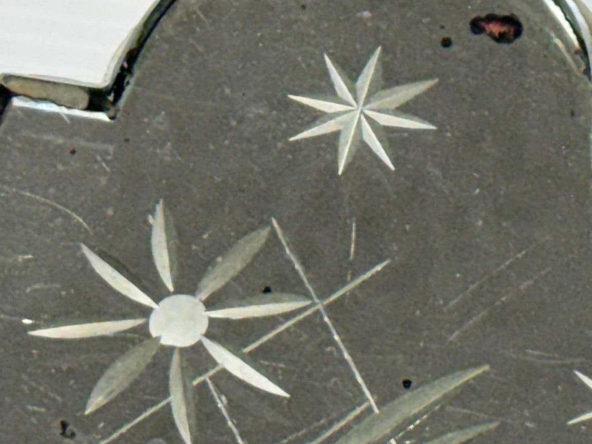 Antique Early 20th Century Etched Mirror Dual Arm Wall Sconces, Pair - Thumbnail 8