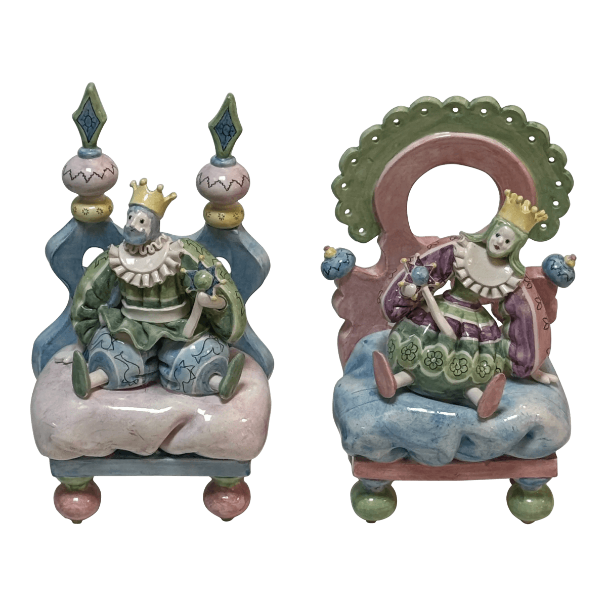 Gump's Limited Edition Majolica King + Queen, Pair - Thumbnail 2