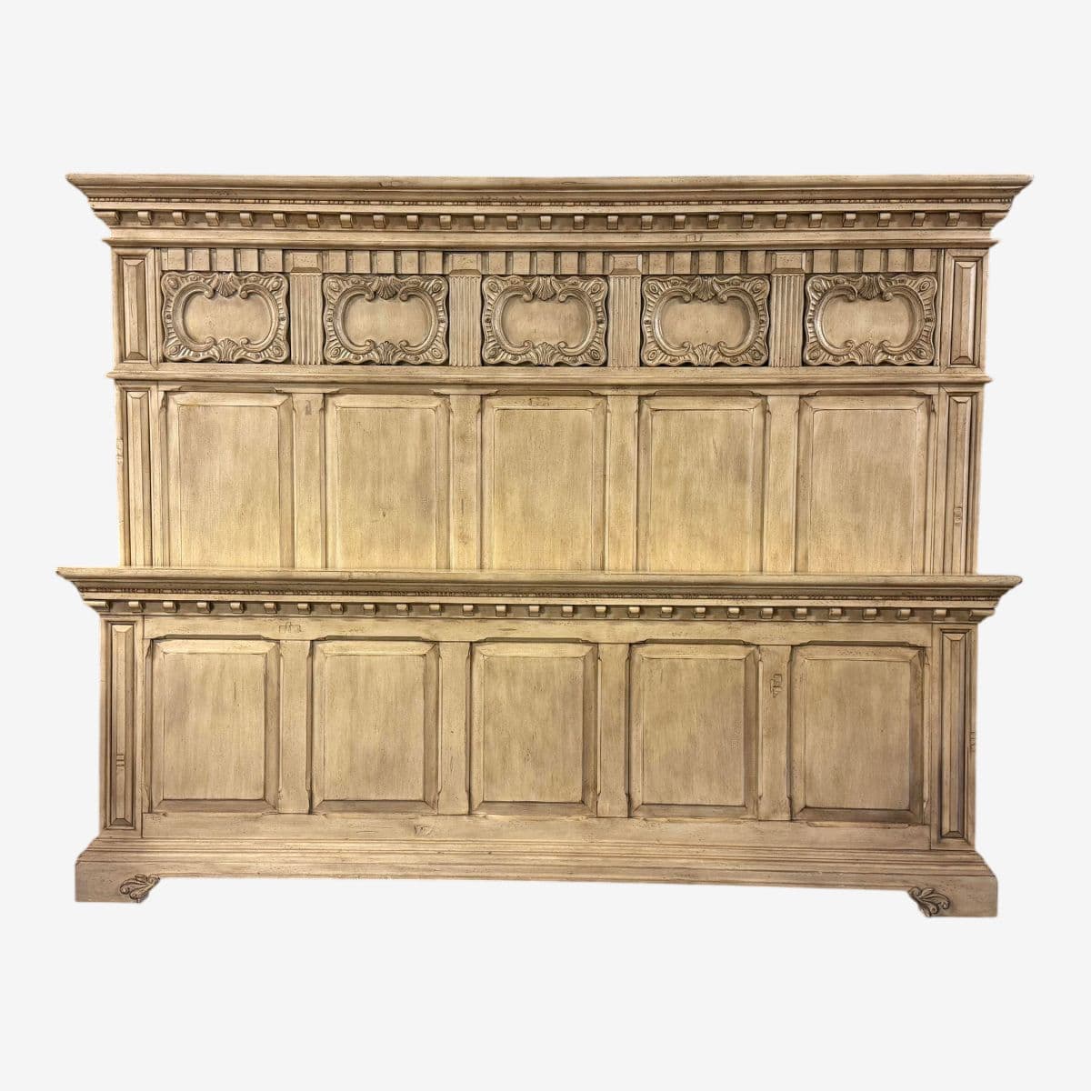 King Size Regency Wood Headboard + Footboard, Set - Image 1