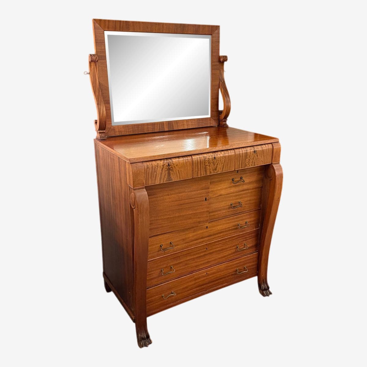 Antique Claw Foot Dresser + Mirror - Image 1