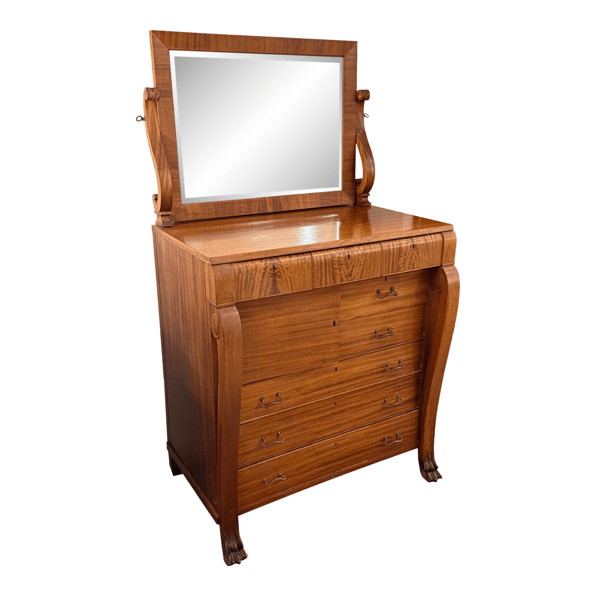 Antique Claw Foot Dresser + Mirror - Thumbnail 2