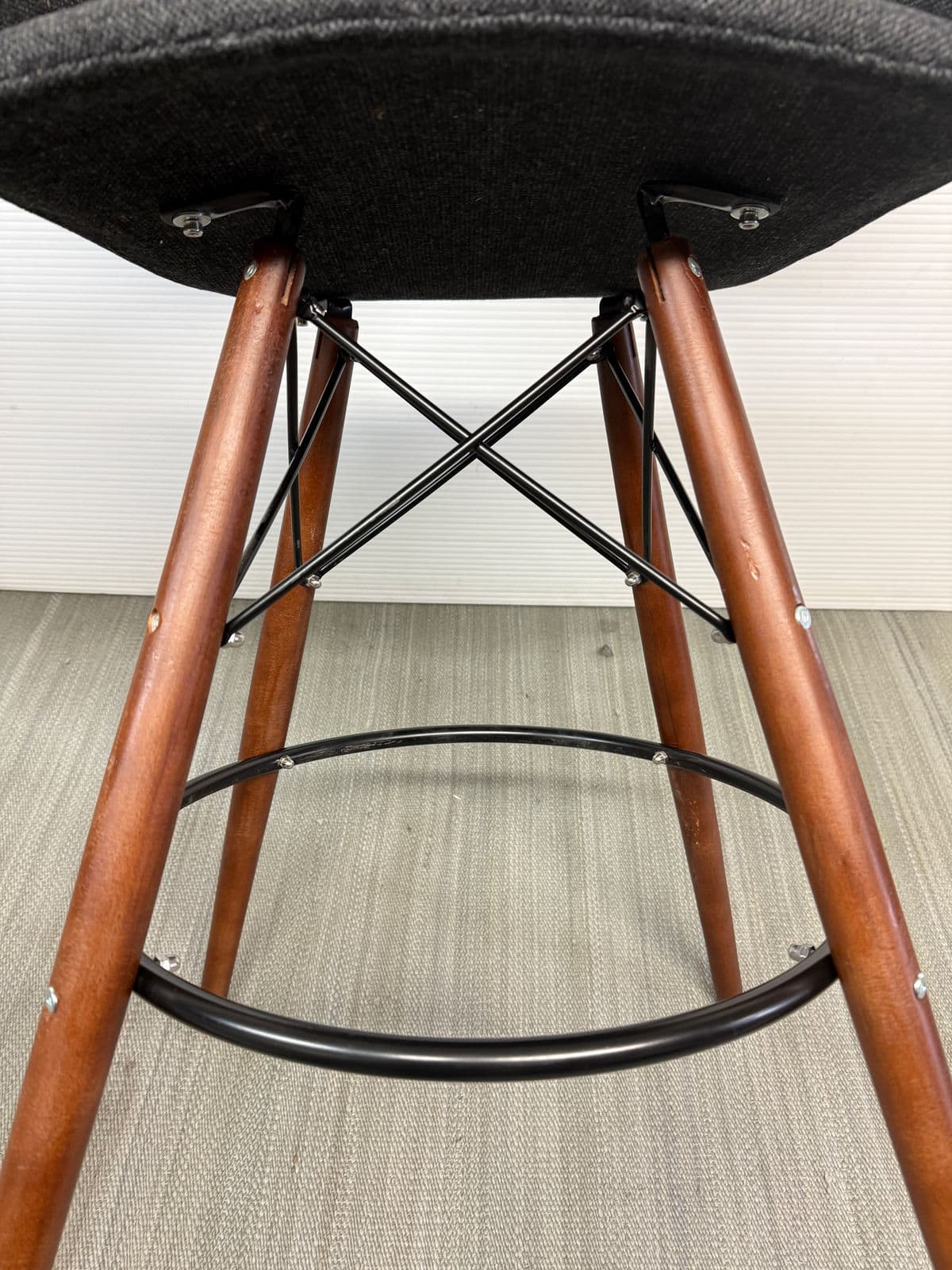 Dot & Bo Tete-a-Tete Gray Flannel Bar Stools, Set of Three - Thumbnail 12