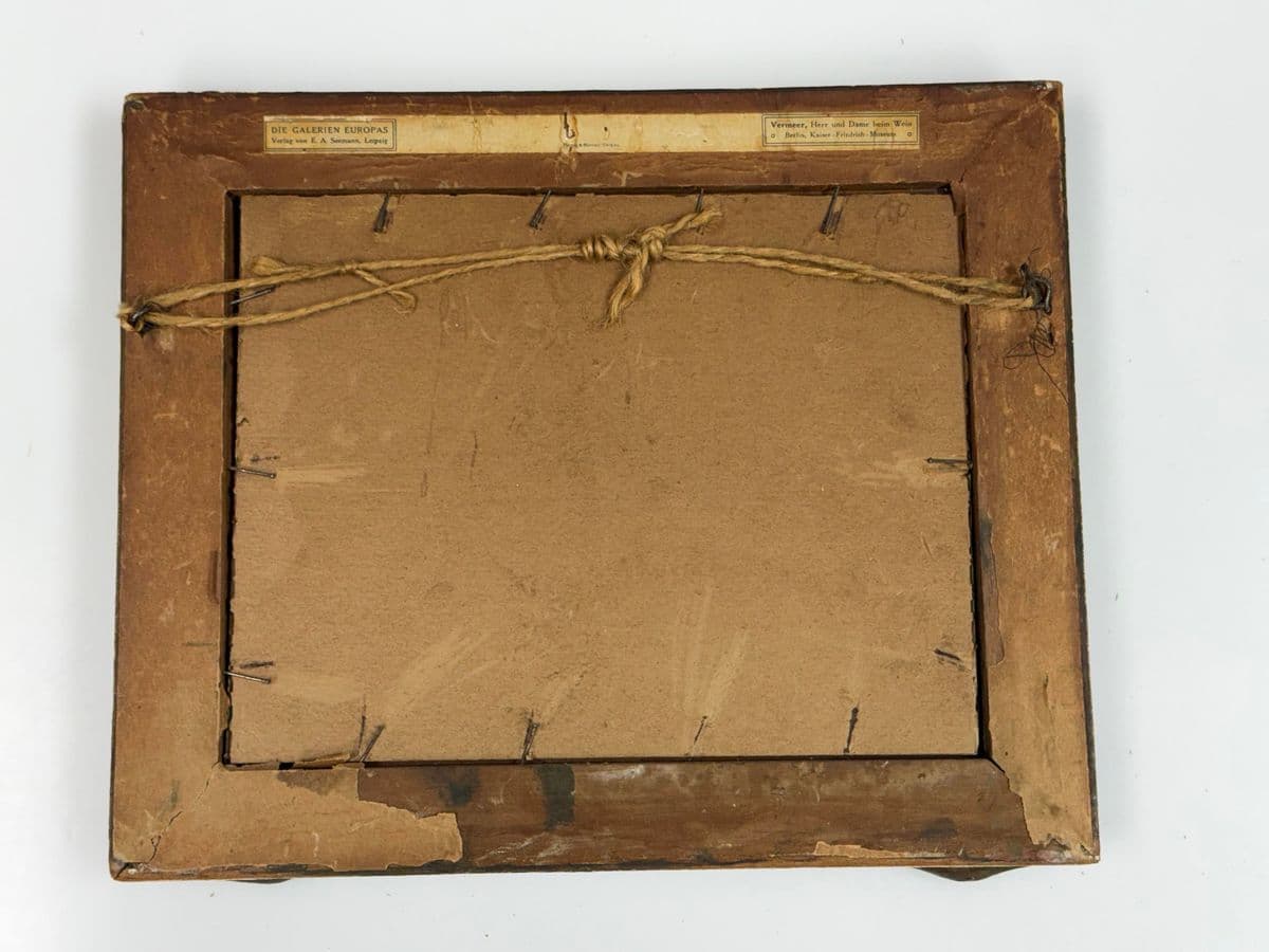 Antique Johannes Vermeer "The Glass of Wine" Print, Framed - Thumbnail 13