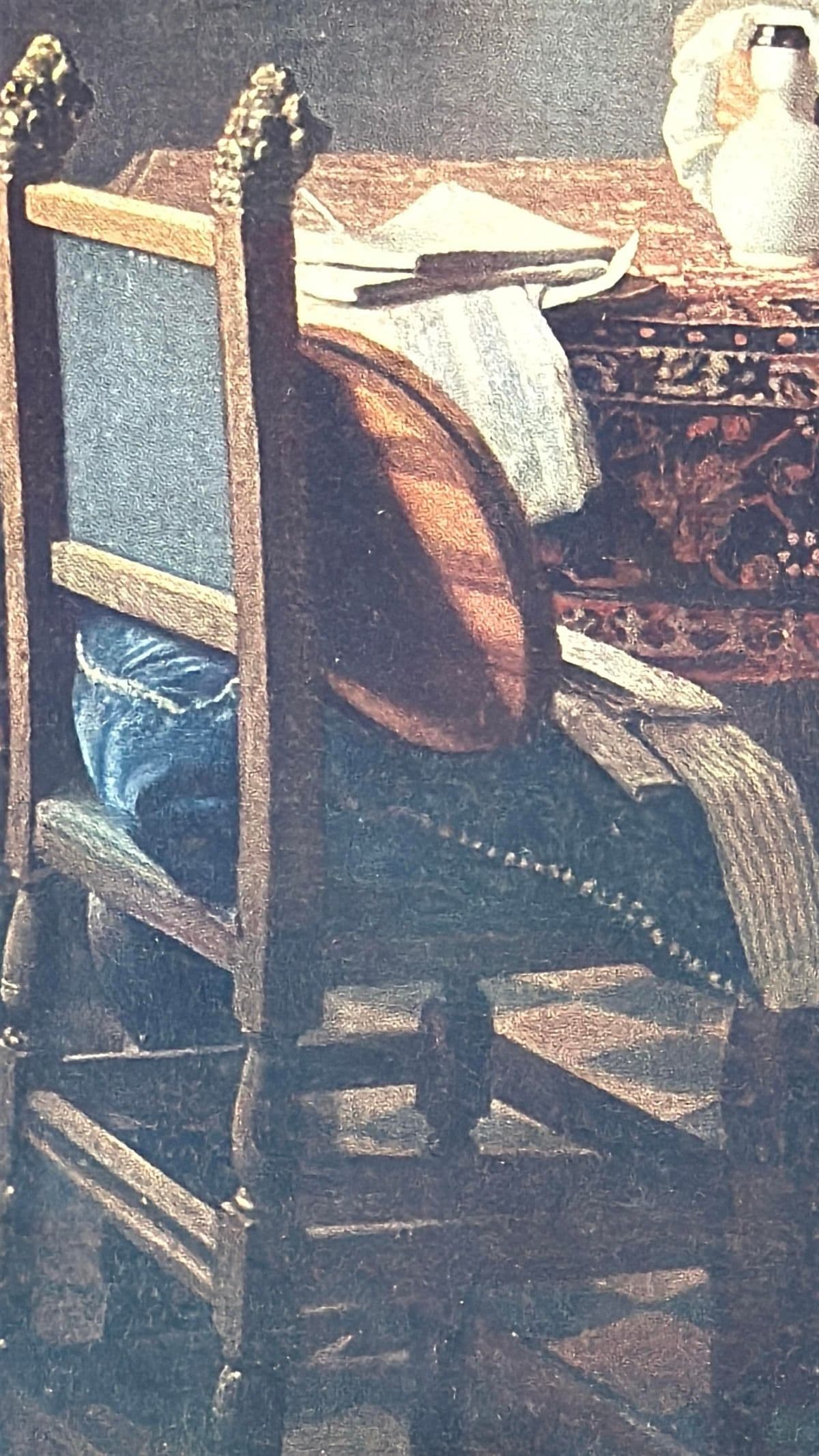 Antique Johannes Vermeer "The Glass of Wine" Print, Framed - Thumbnail 8