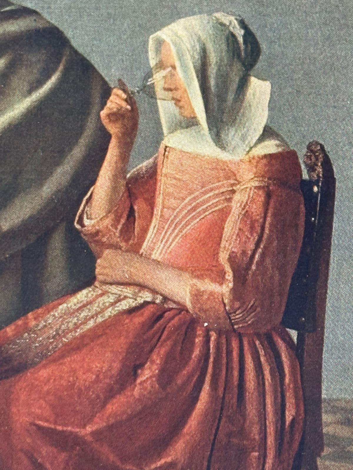 Antique Johannes Vermeer "The Glass of Wine" Print, Framed - Thumbnail 7