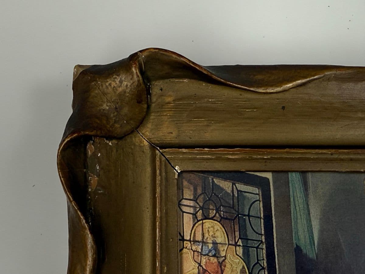 Antique Johannes Vermeer "The Glass of Wine" Print, Framed - Thumbnail 5