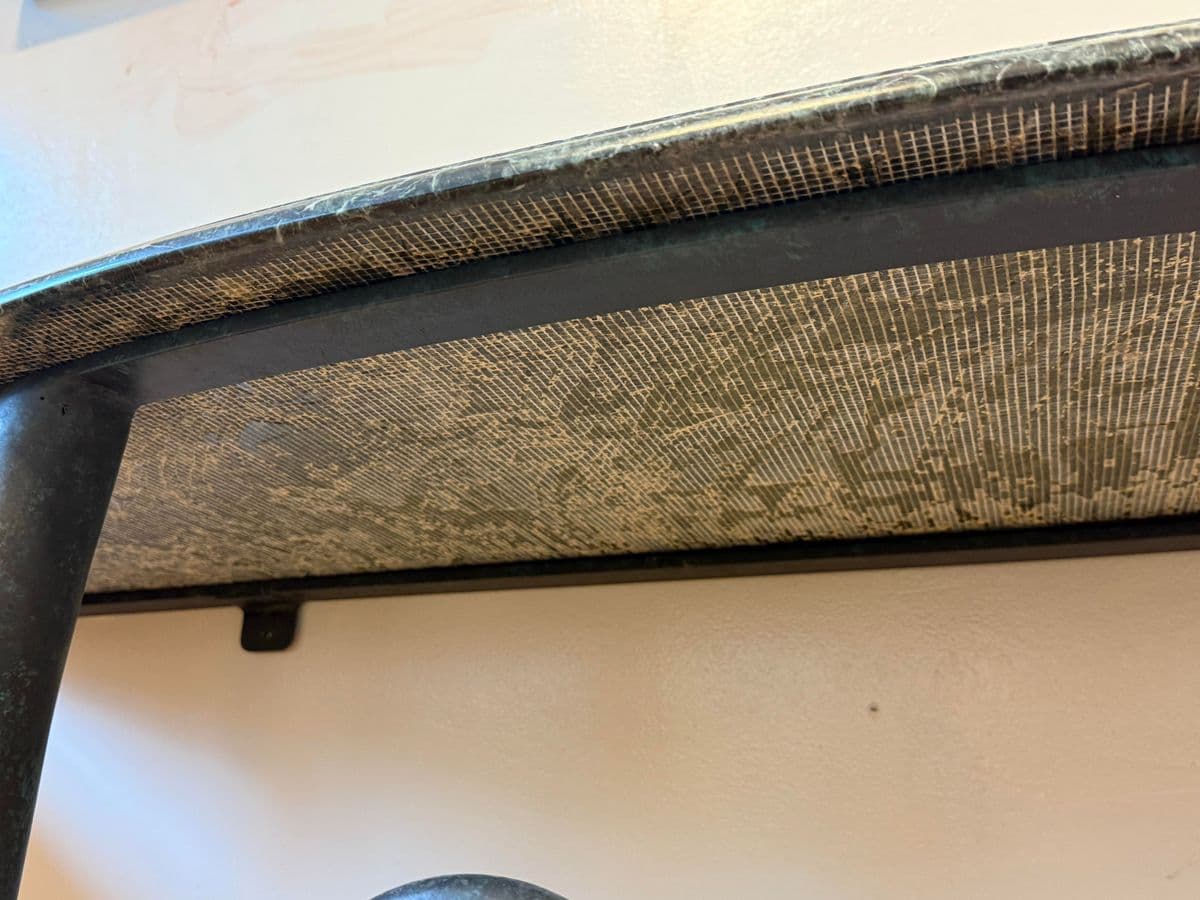 Late 20th Century Serpentine Green Marble + Iron Console Table - Thumbnail 10