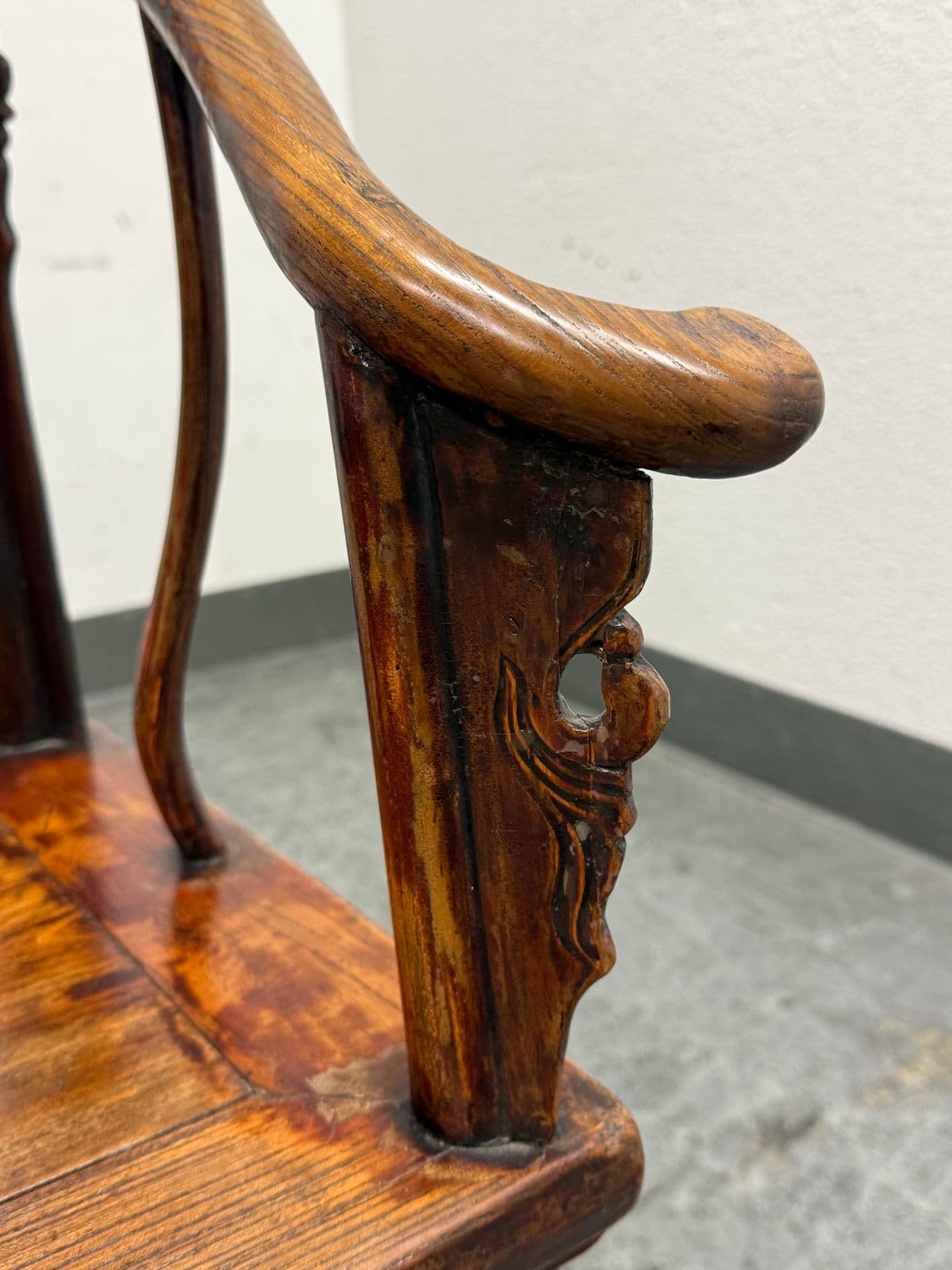 Antique Ming Horseshoe Arm Chairs, Pair - Thumbnail 11