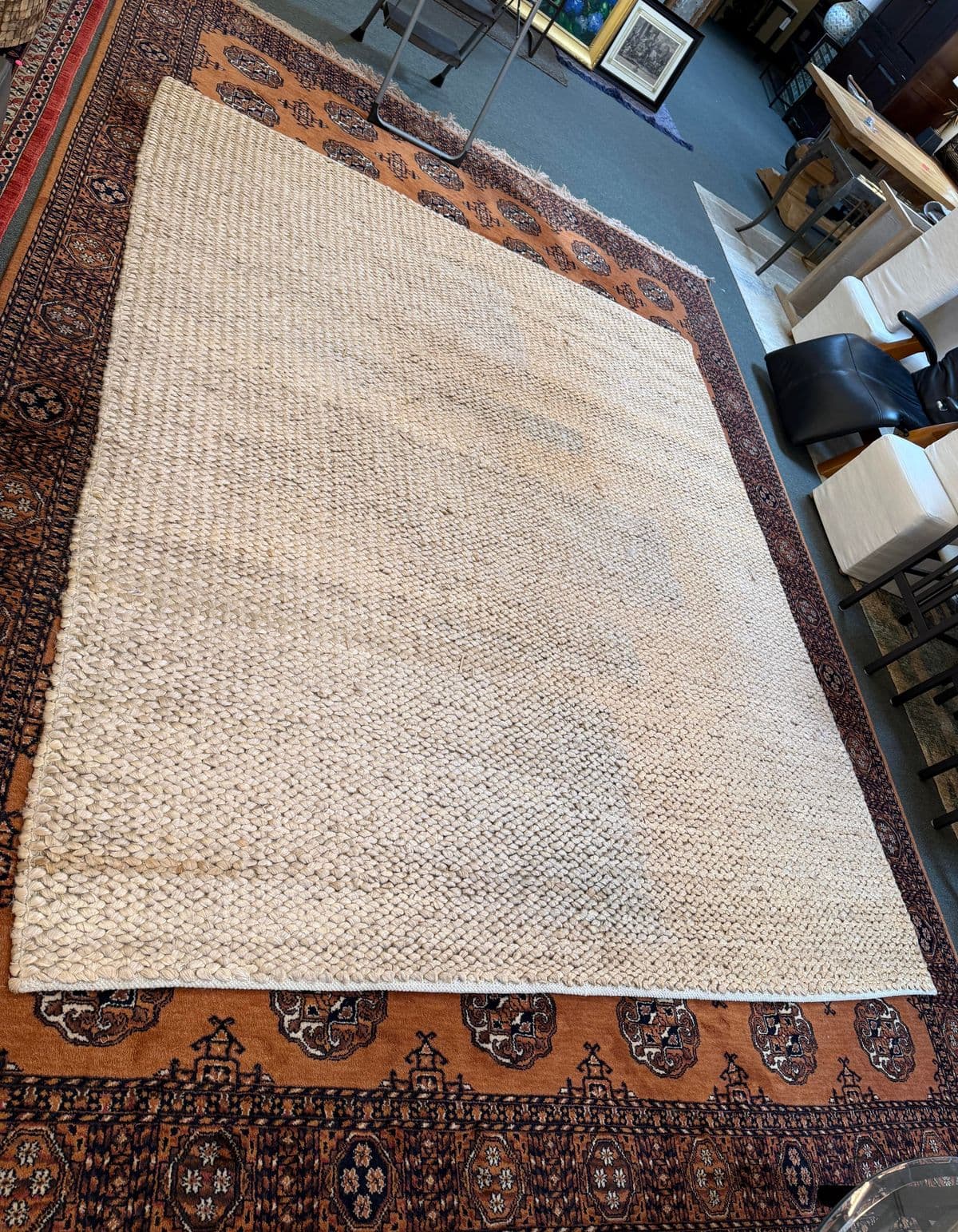 8ft2in × 9ft 8in Restoration Hardware Pebbles Natural Jute Area Rug - Thumbnail 4