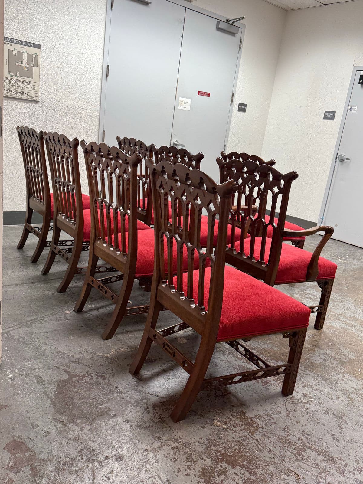 Burton Ching Gothic Revival Dining Room Chairs, Set of Eight - Thumbnail 6
