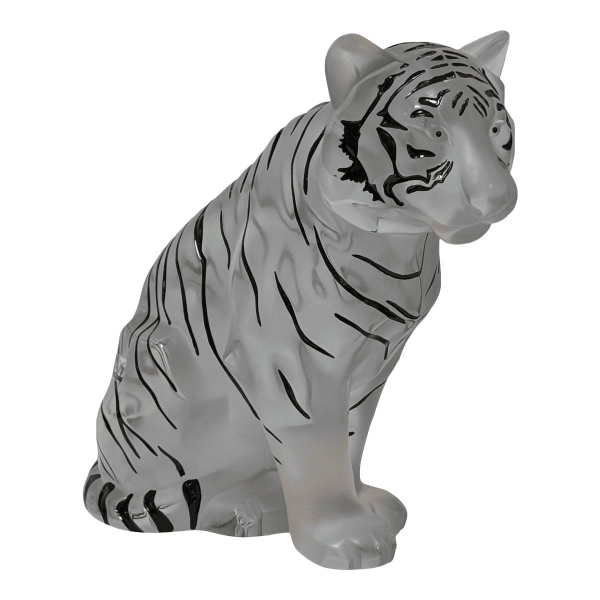 Lalique Large Crystal Sitting Tiger - Thumbnail 2