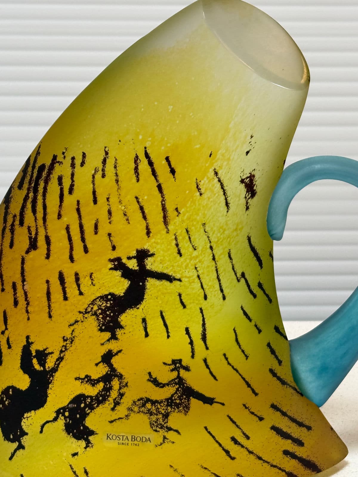 Circa 1980's Kjell Engman for Kosta Boda Vintage Limited Edition Teapot + Tea Cup Art Glass Sculpture - Thumbnail 4