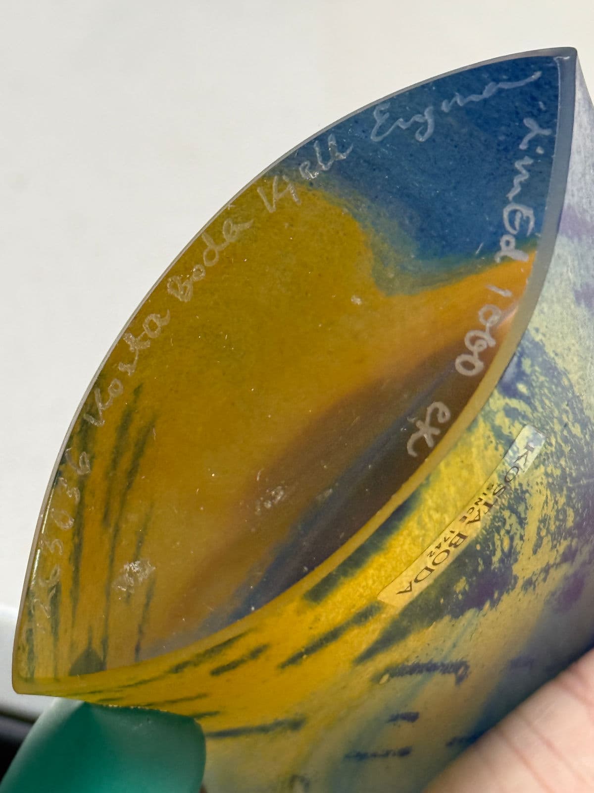 Circa 1980's Kjell Engman for Kosta Boda Vintage Limited Edition Teapot + Tea Cup Art Glass Sculpture - Thumbnail 6