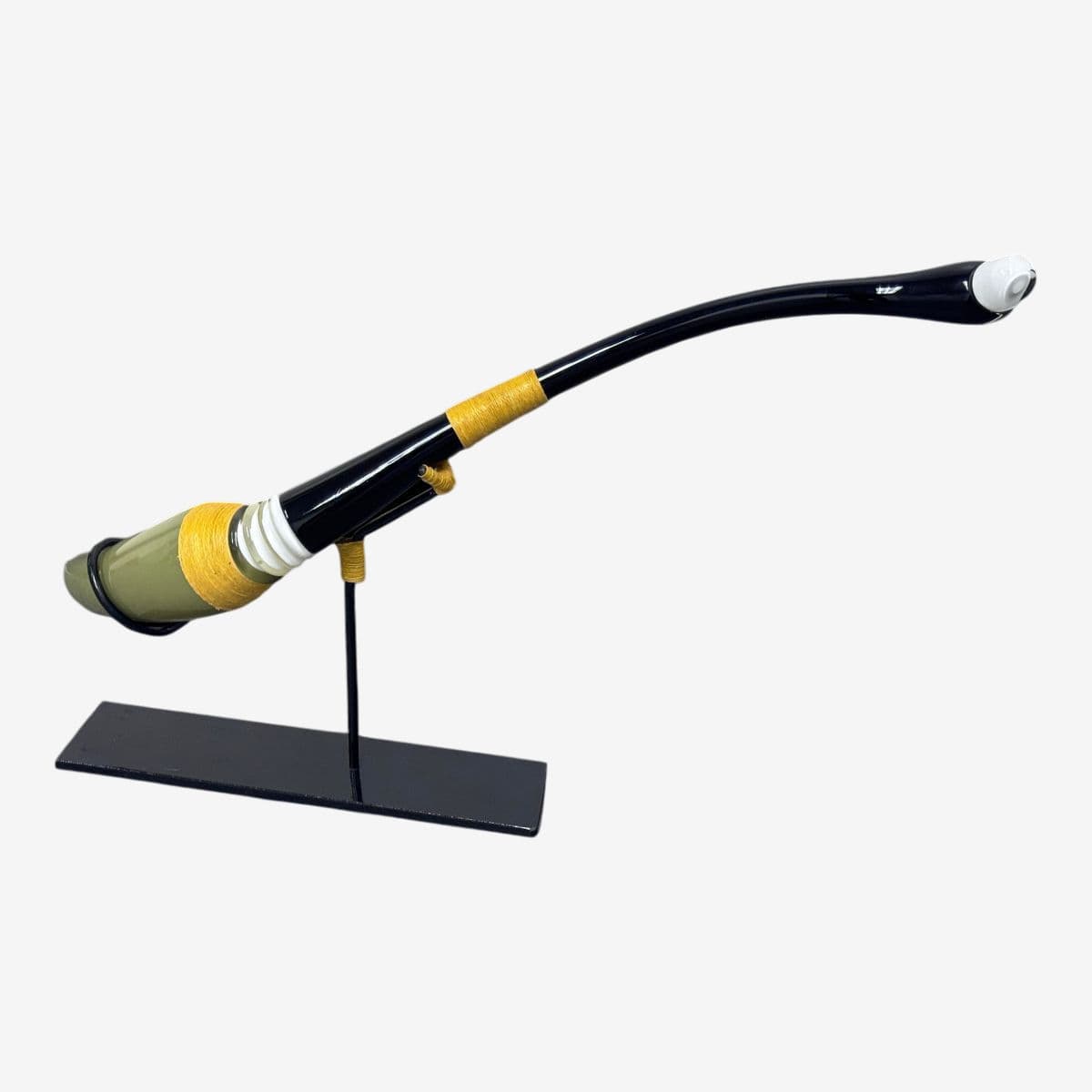 Scott Summerfield Hand Made Glass Sculpture + Iron Stand - Image 1