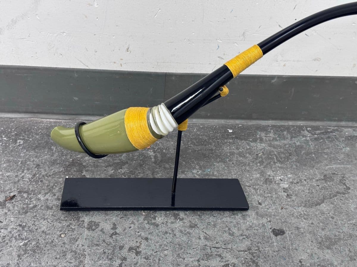 Scott Summerfield Hand Made Glass Sculpture + Iron Stand - Thumbnail 4