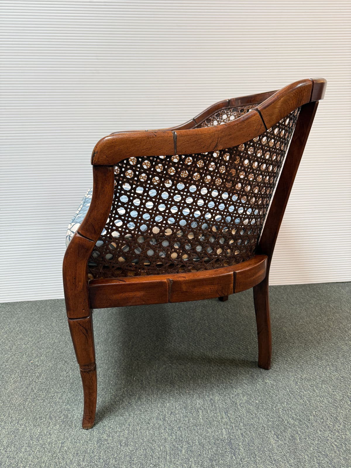 Mid 20th Century Bamboo + Cane Barrel Chair - Thumbnail 5