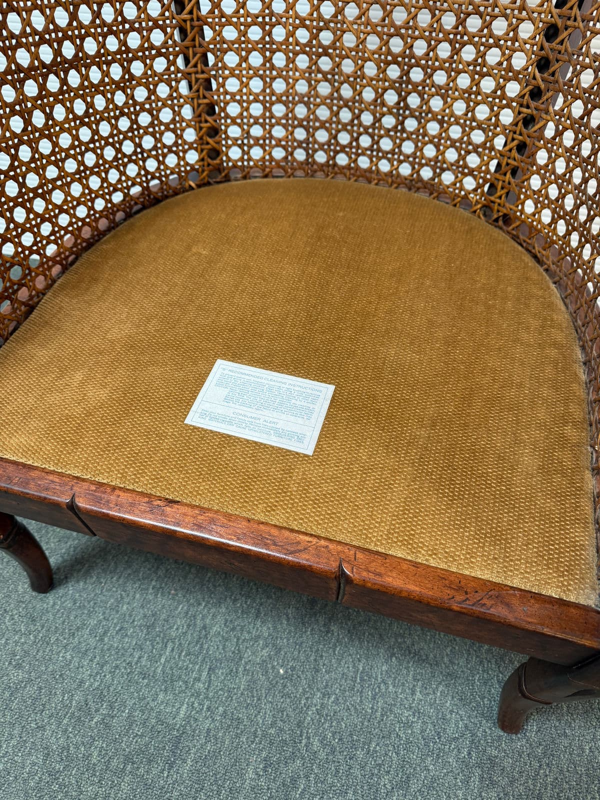 Mid 20th Century Bamboo + Cane Barrel Chair - Thumbnail 7