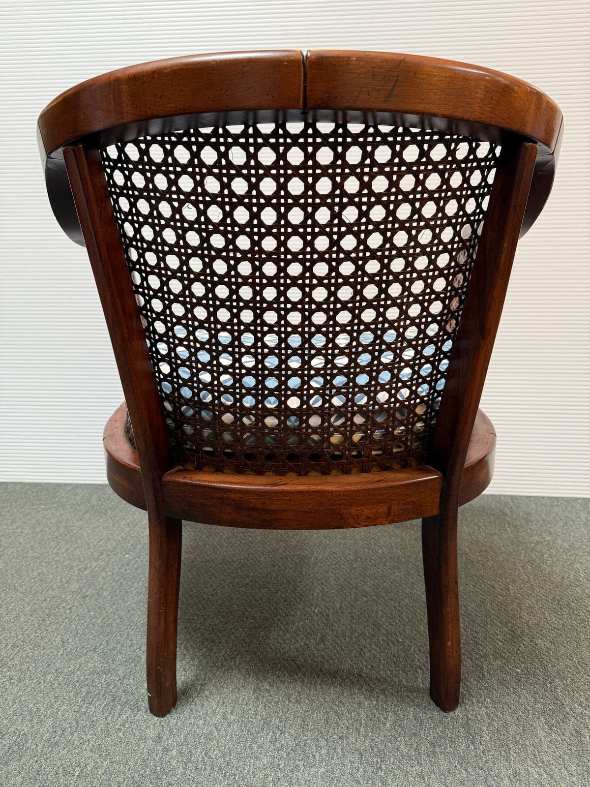 Mid 20th Century Bamboo + Cane Barrel Chair - Thumbnail 6