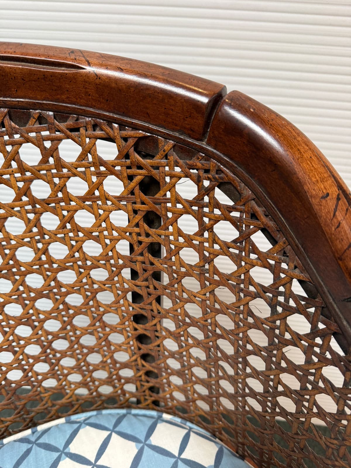 Mid 20th Century Bamboo + Cane Barrel Chair - Thumbnail 10