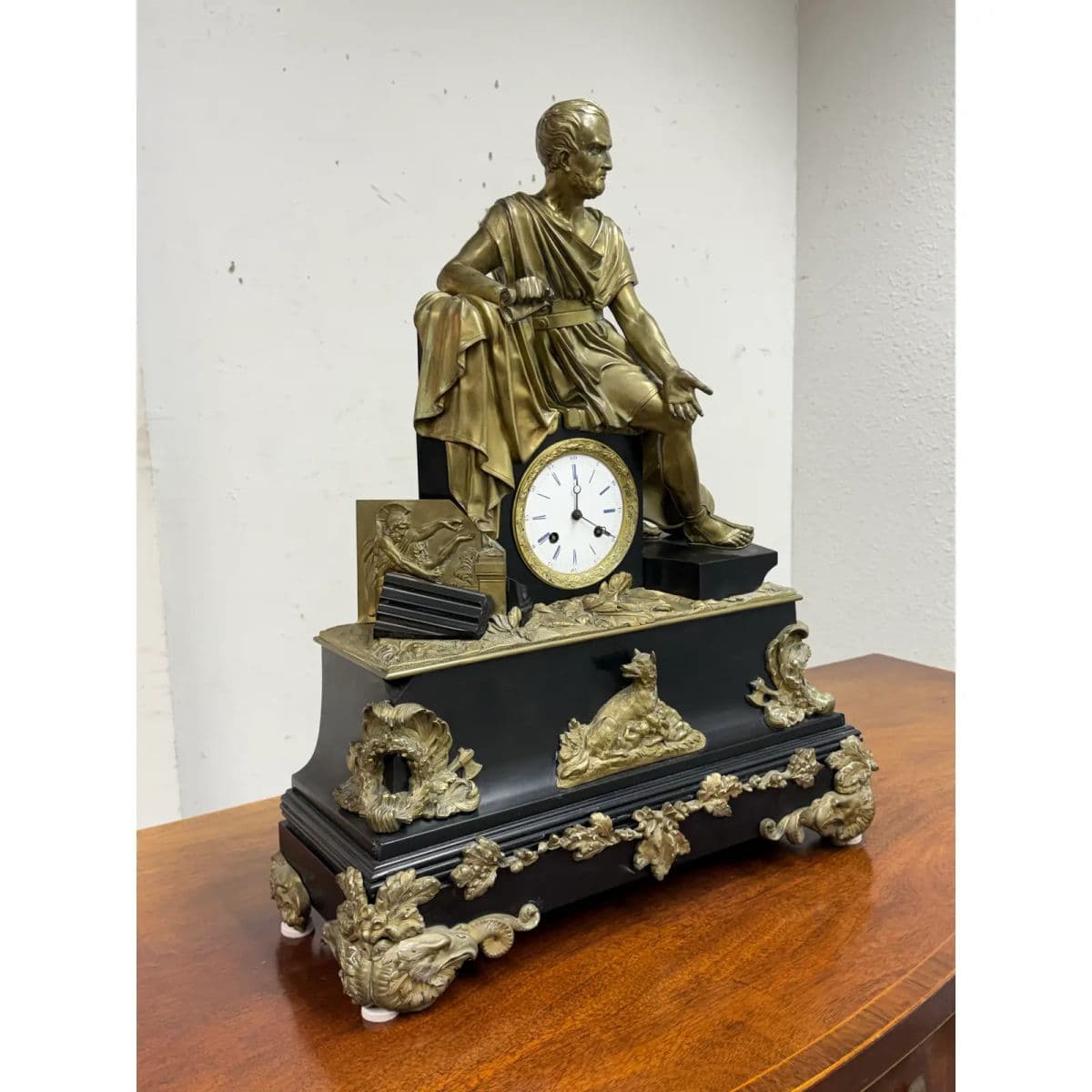 Antique “Horatius & the Fall of Rome” French Empire Bronze Mantel Clock - Thumbnail 4