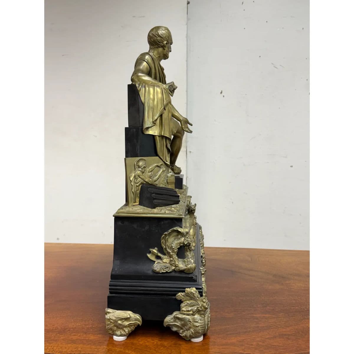 Antique “Horatius & the Fall of Rome” French Empire Bronze Mantel Clock - Thumbnail 6