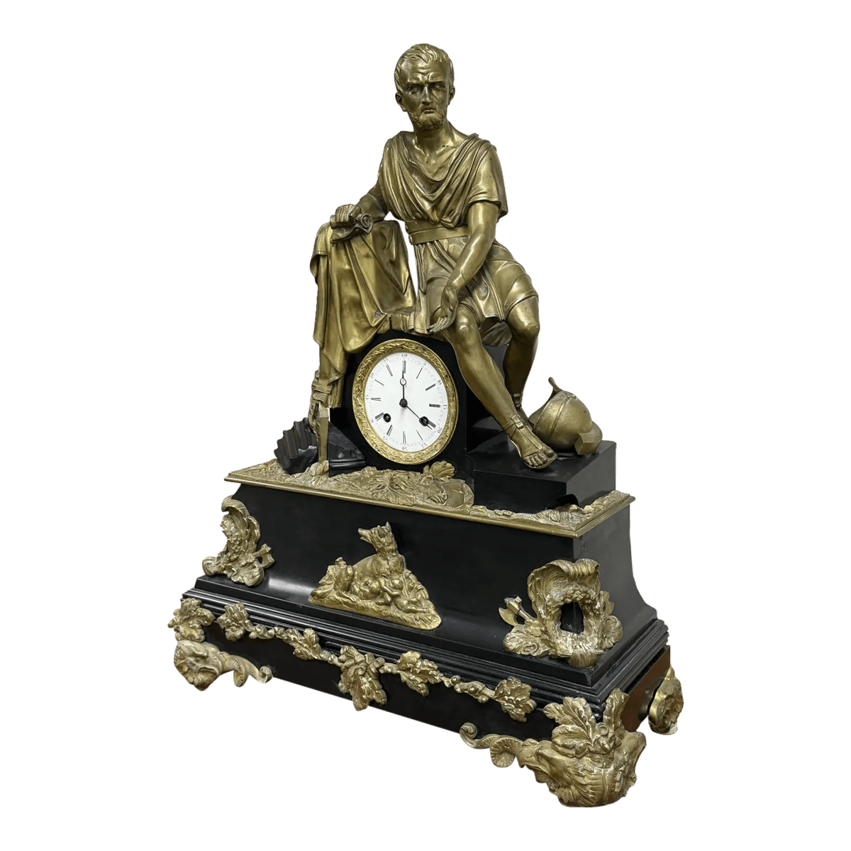 Antique “Horatius & the Fall of Rome” French Empire Bronze Mantel Clock - Thumbnail 2