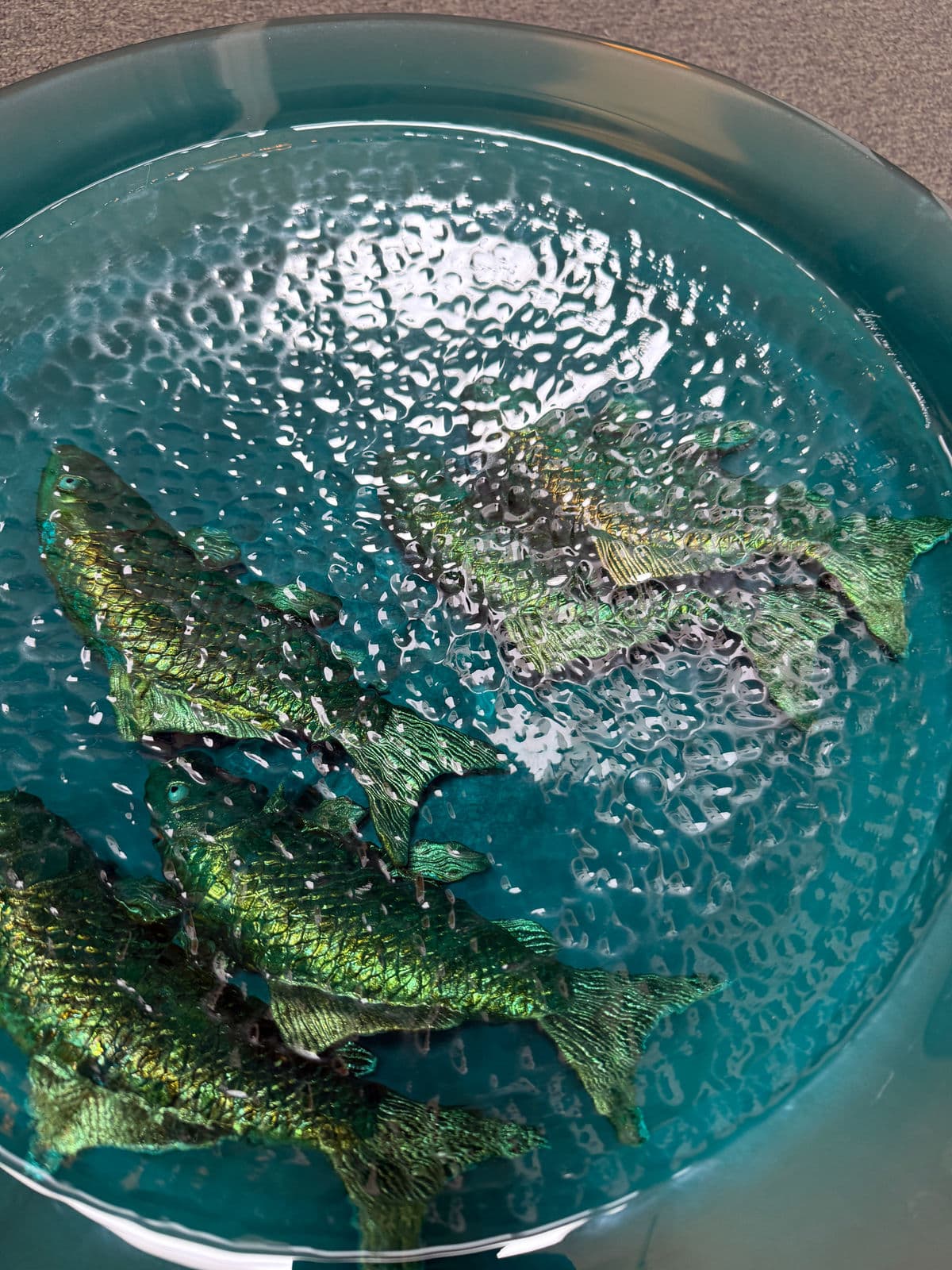 George Bucquet Mad River Cast Glass Bowl + Gold Fish - Thumbnail 7