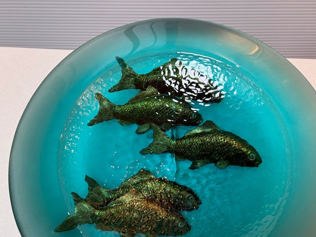 George Bucquet Mad River Cast Glass Bowl + Gold Fish - Thumbnail 10