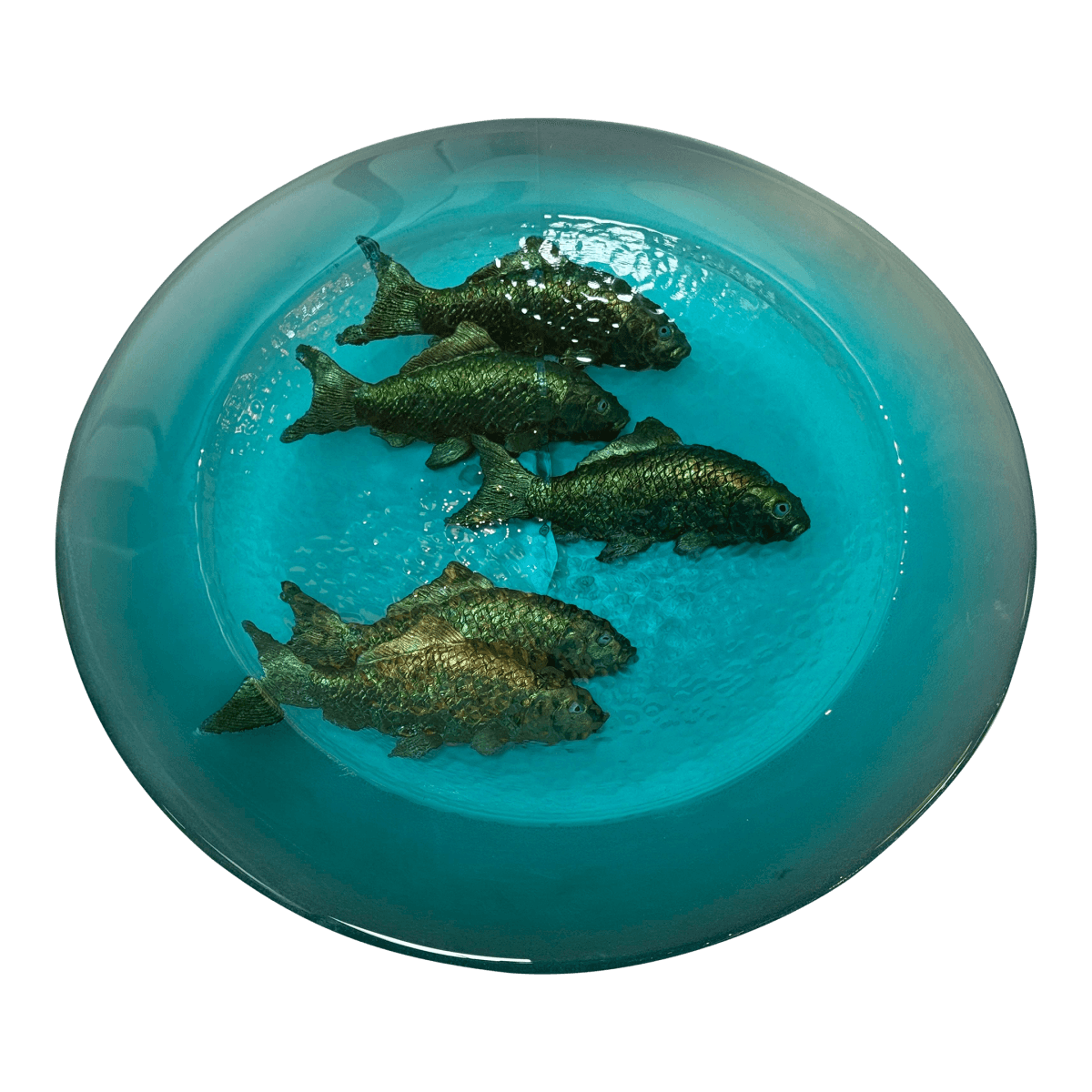 George Bucquet Mad River Cast Glass Bowl + Gold Fish - Thumbnail 2