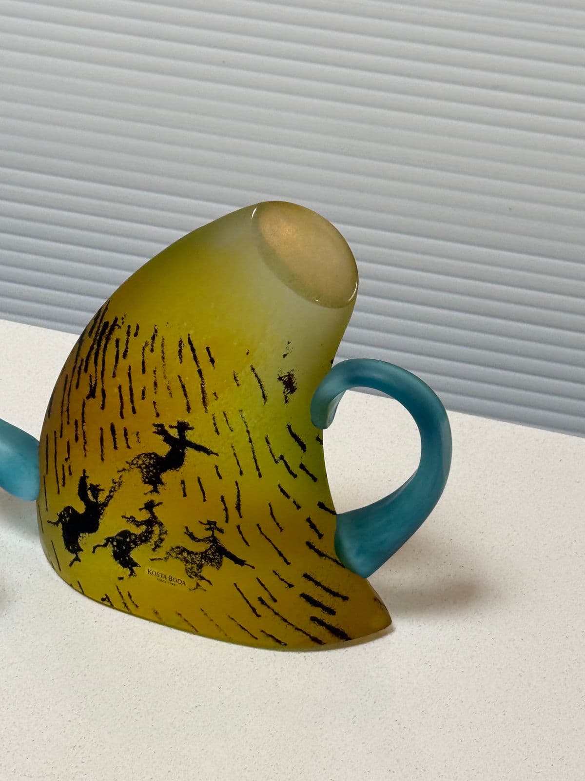 Circa 1980's Kjell Engman for Kosta Boda Vintage Limited Edition Teapot + Tea Cup Art Glass Sculpture - Thumbnail 12