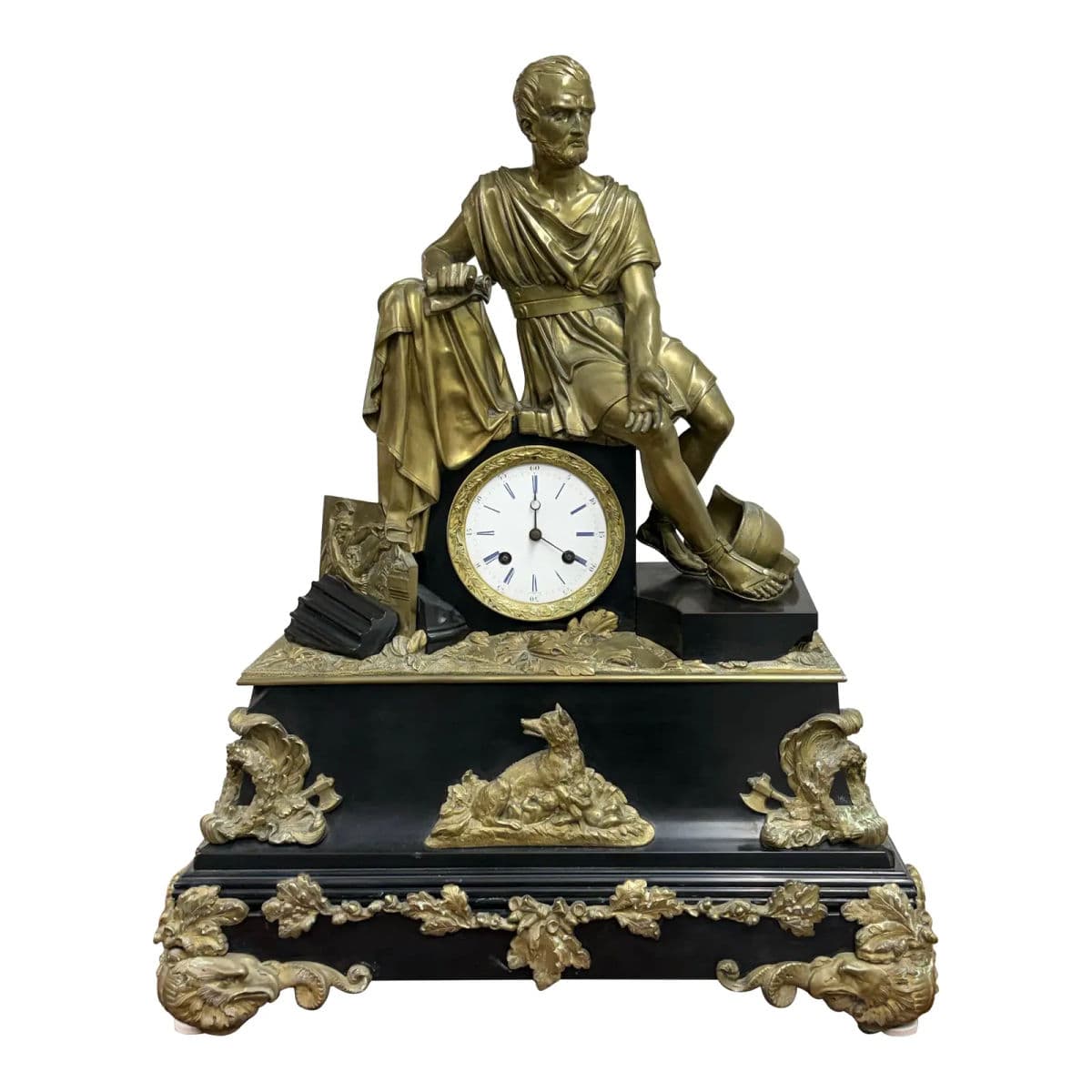 Antique “Horatius & the Fall of Rome” French Empire Bronze Mantel Clock - Thumbnail 3