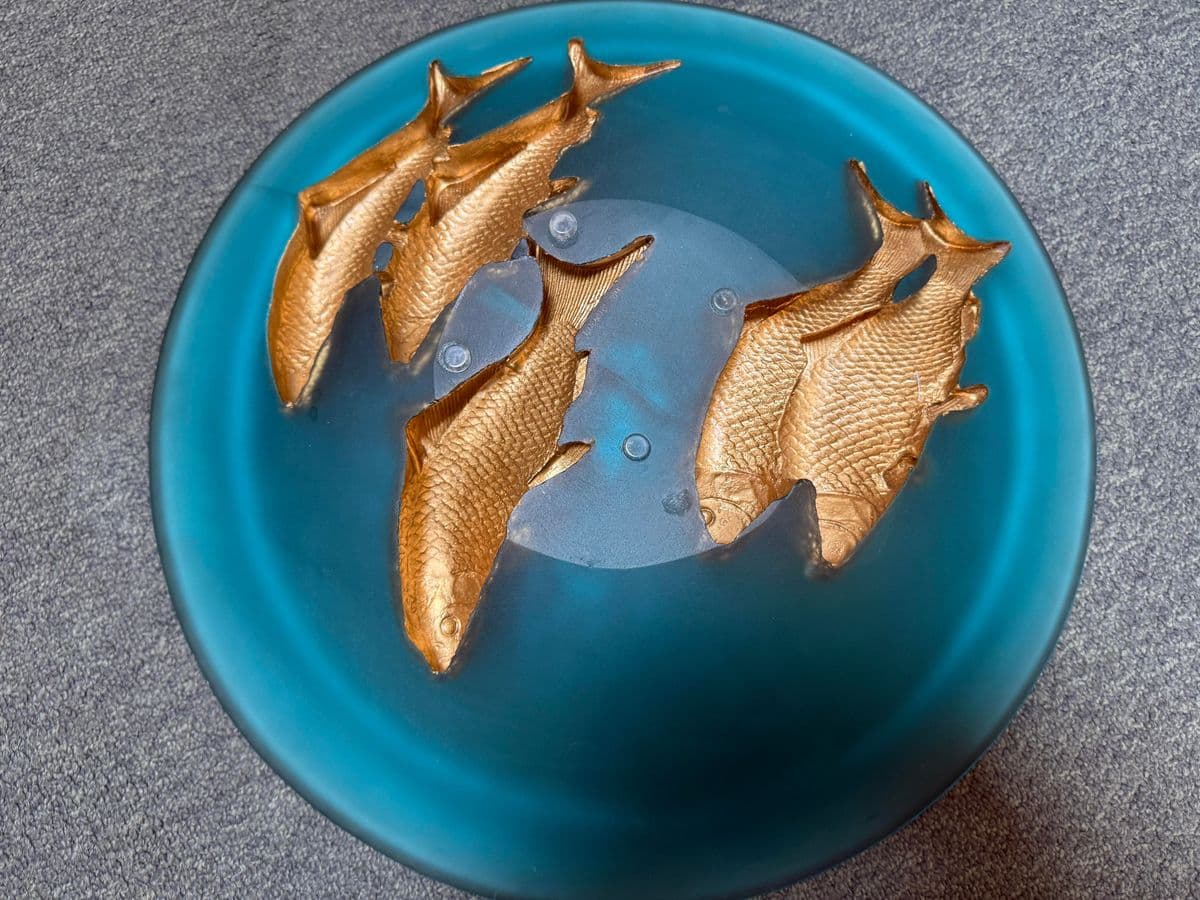 George Bucquet Mad River Cast Glass Bowl + Gold Fish - Thumbnail 8
