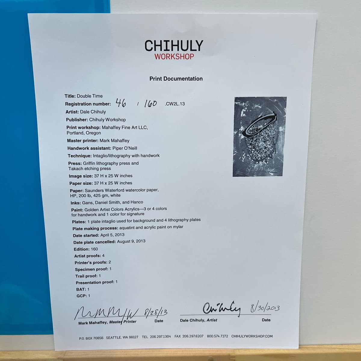 Dale Chihuly "Double Time" Limited Edition Print, Framed - Thumbnail 6