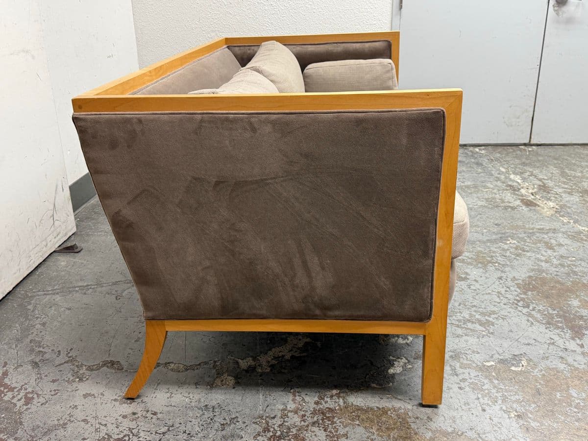 Danish Style Apartment Sofa With Cherry Wood Tone Frame - Thumbnail 5