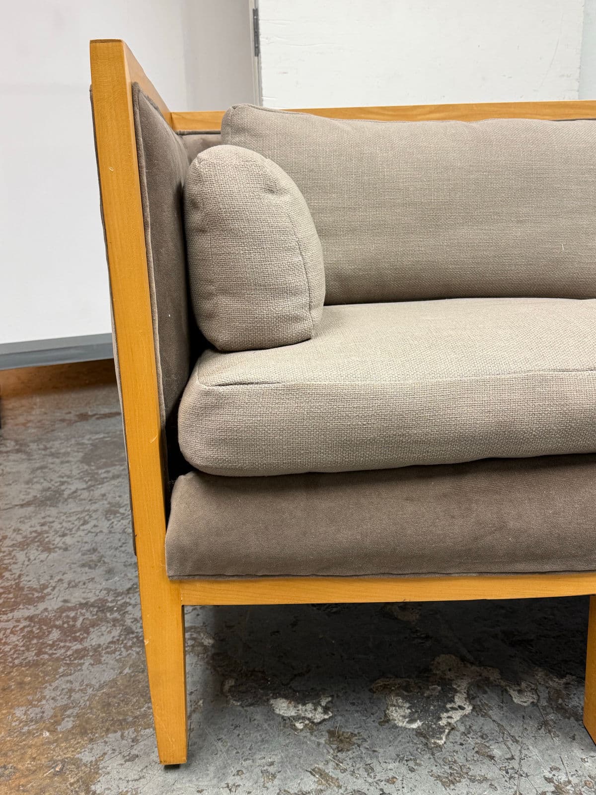 Danish Style Apartment Sofa With Cherry Wood Tone Frame - Thumbnail 9