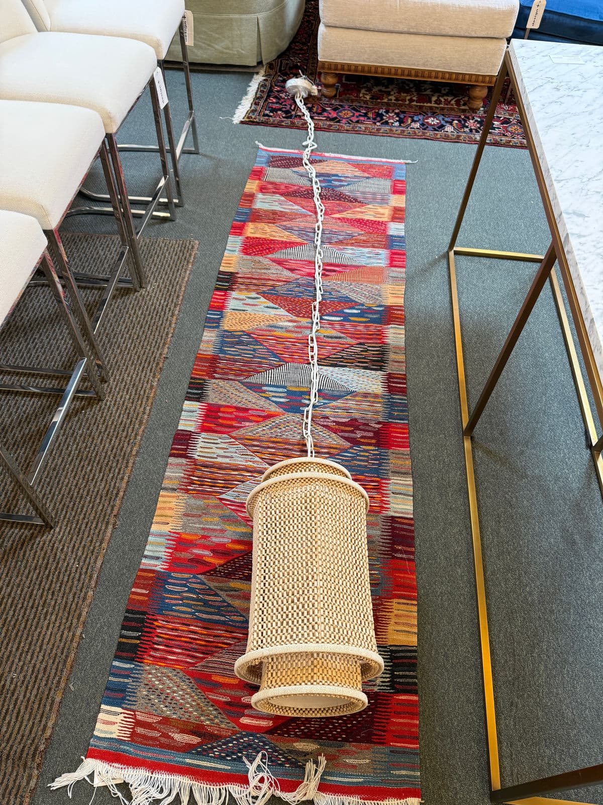 Serena & Lily Larimar Caned Pendant Light - Thumbnail 5