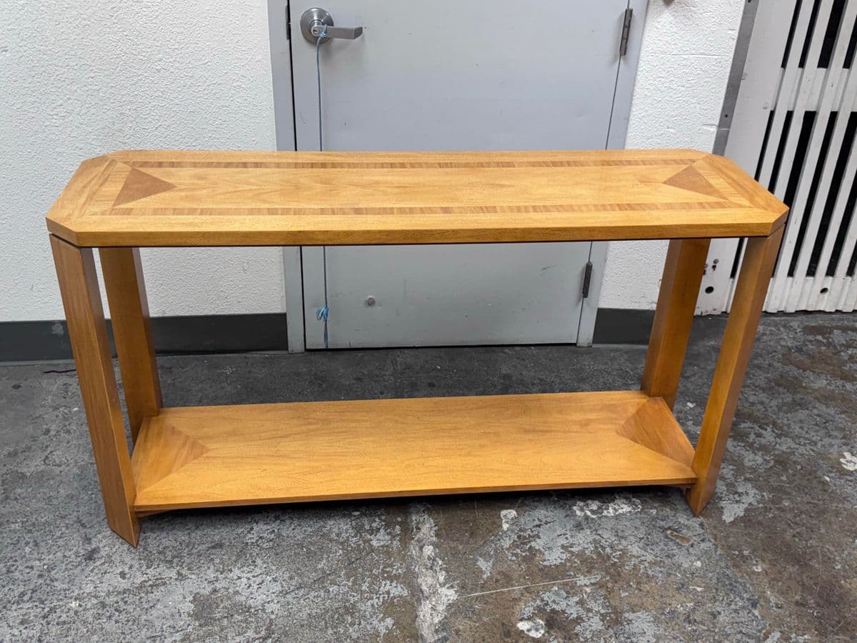 Baker Furniture Console Table With Inlaid Surface Design - Thumbnail 13