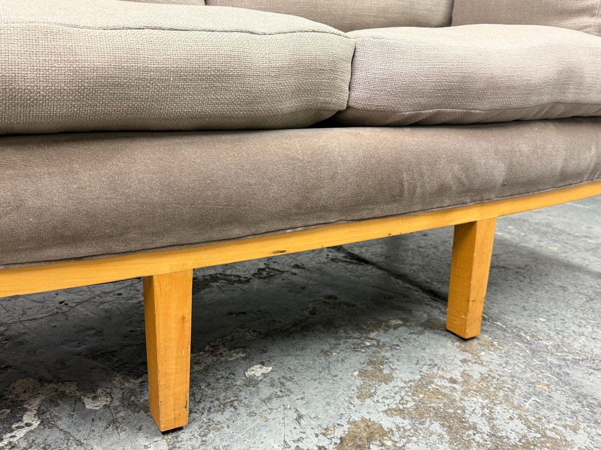 Danish Style Apartment Sofa With Cherry Wood Tone Frame - Thumbnail 11