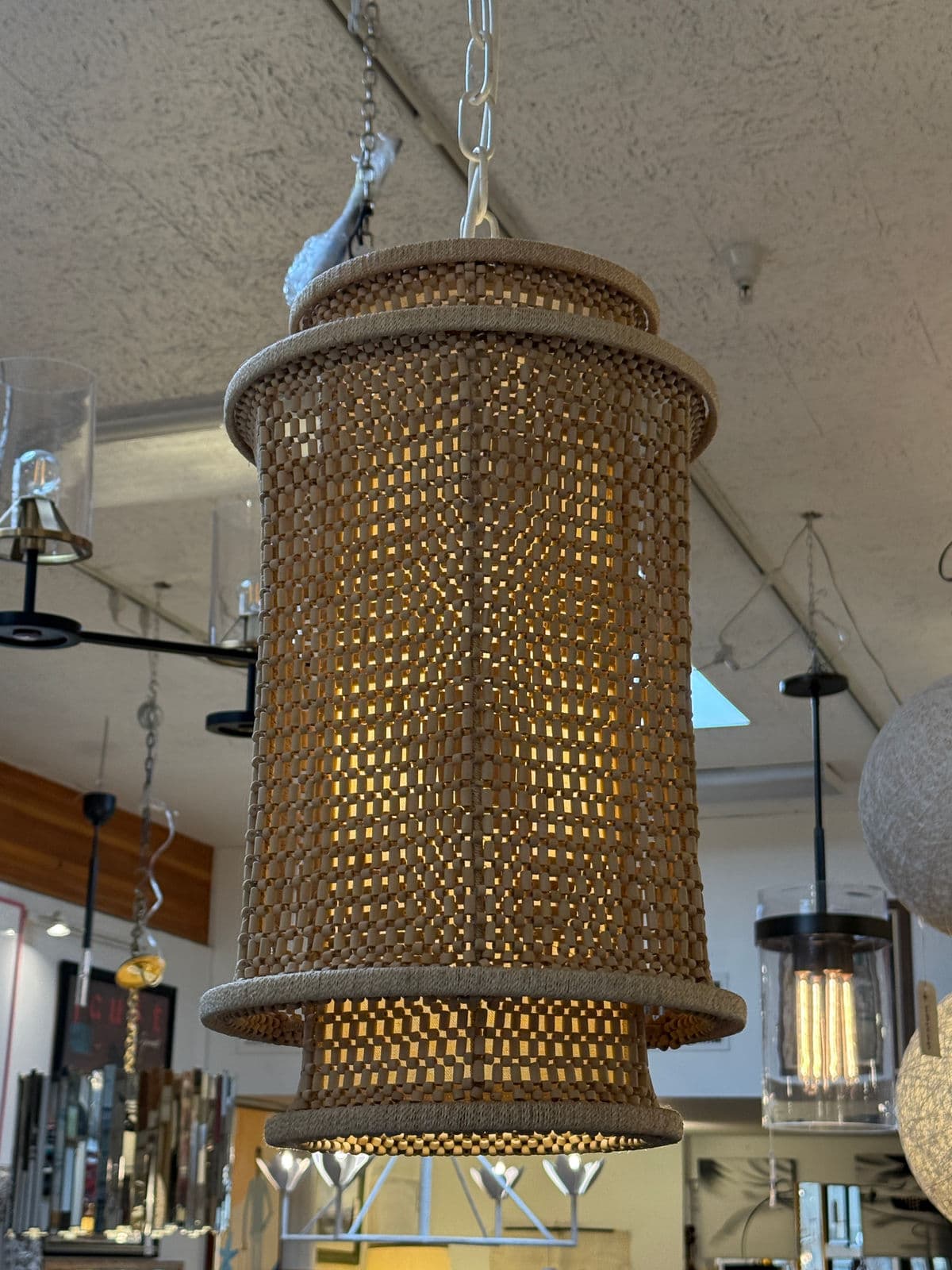 Serena & Lily Larimar Caned Pendant Light - Thumbnail 4