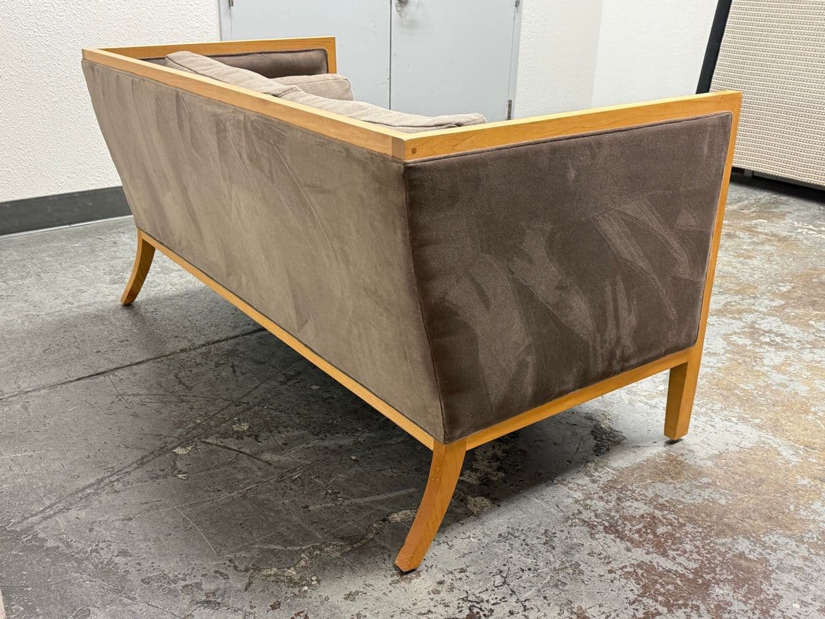 Danish Style Apartment Sofa With Cherry Wood Tone Frame - Thumbnail 8