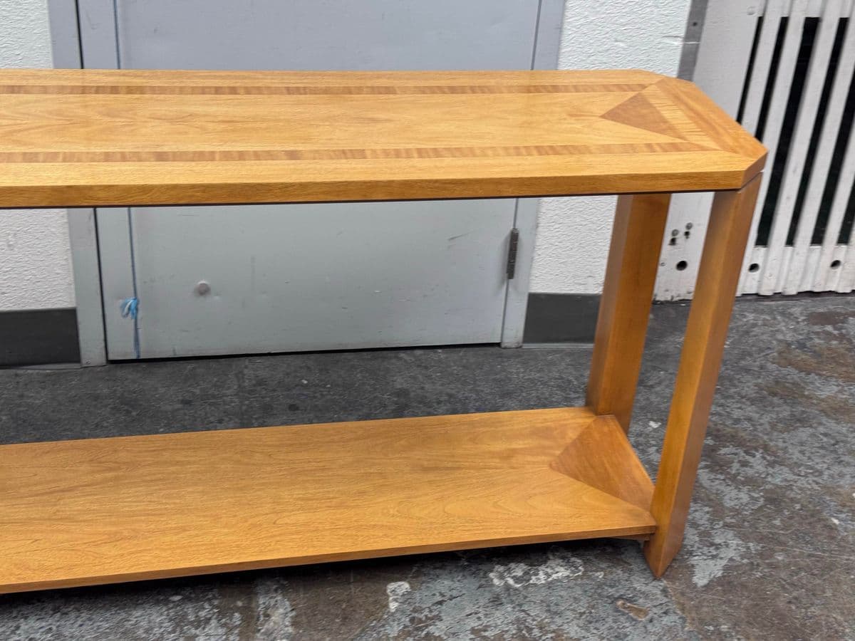 Baker Furniture Console Table With Inlaid Surface Design - Thumbnail 6