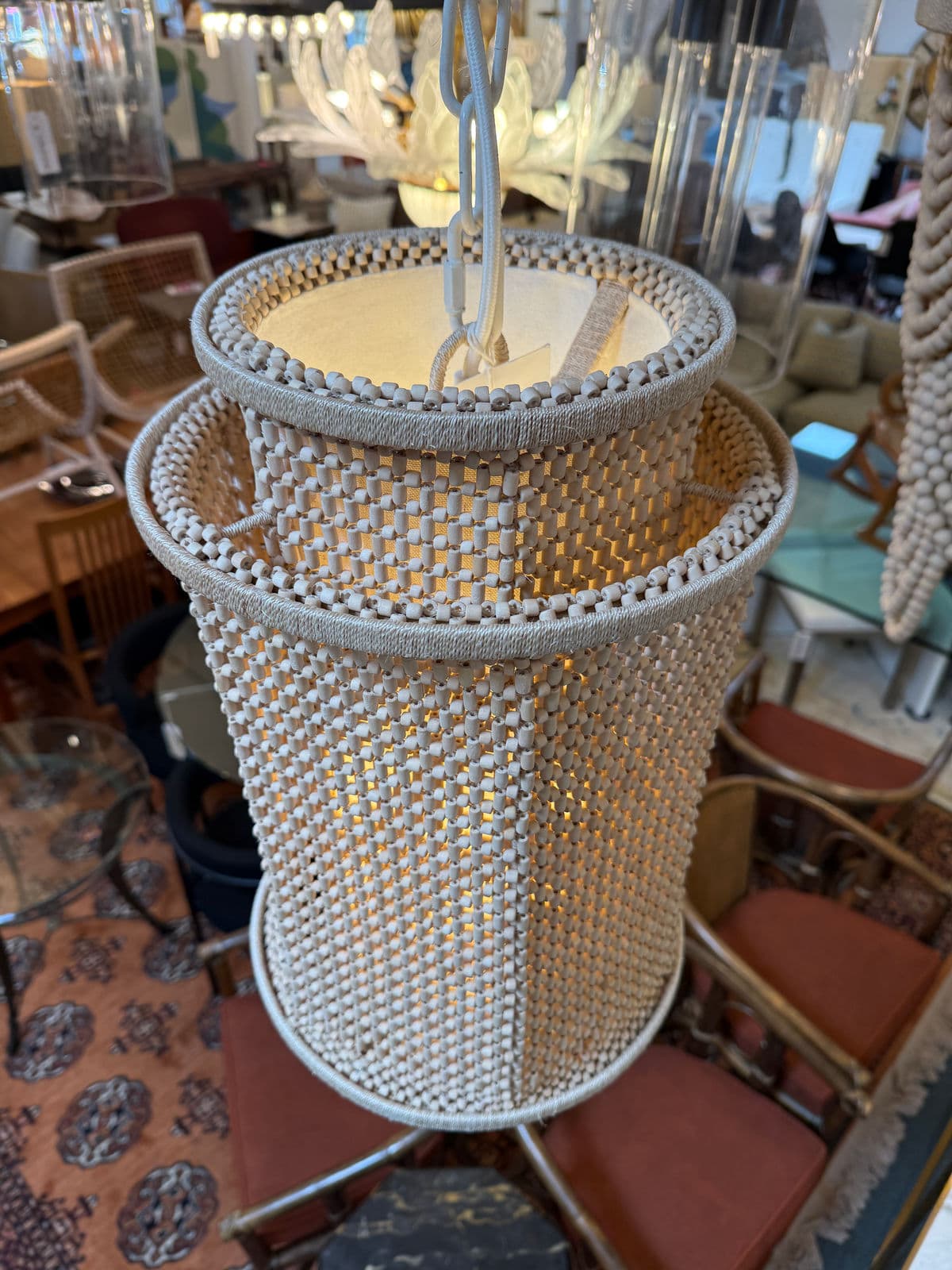 Serena & Lily Larimar Caned Pendant Light - Thumbnail 11