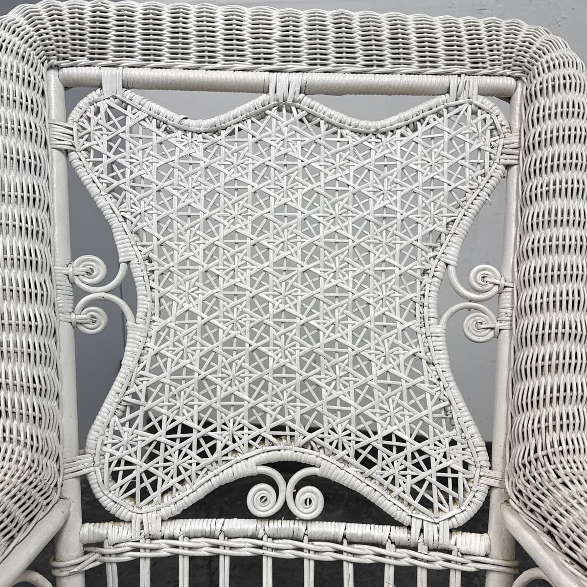 Victorian Style Wicker Rocking Chair, White - Thumbnail 13
