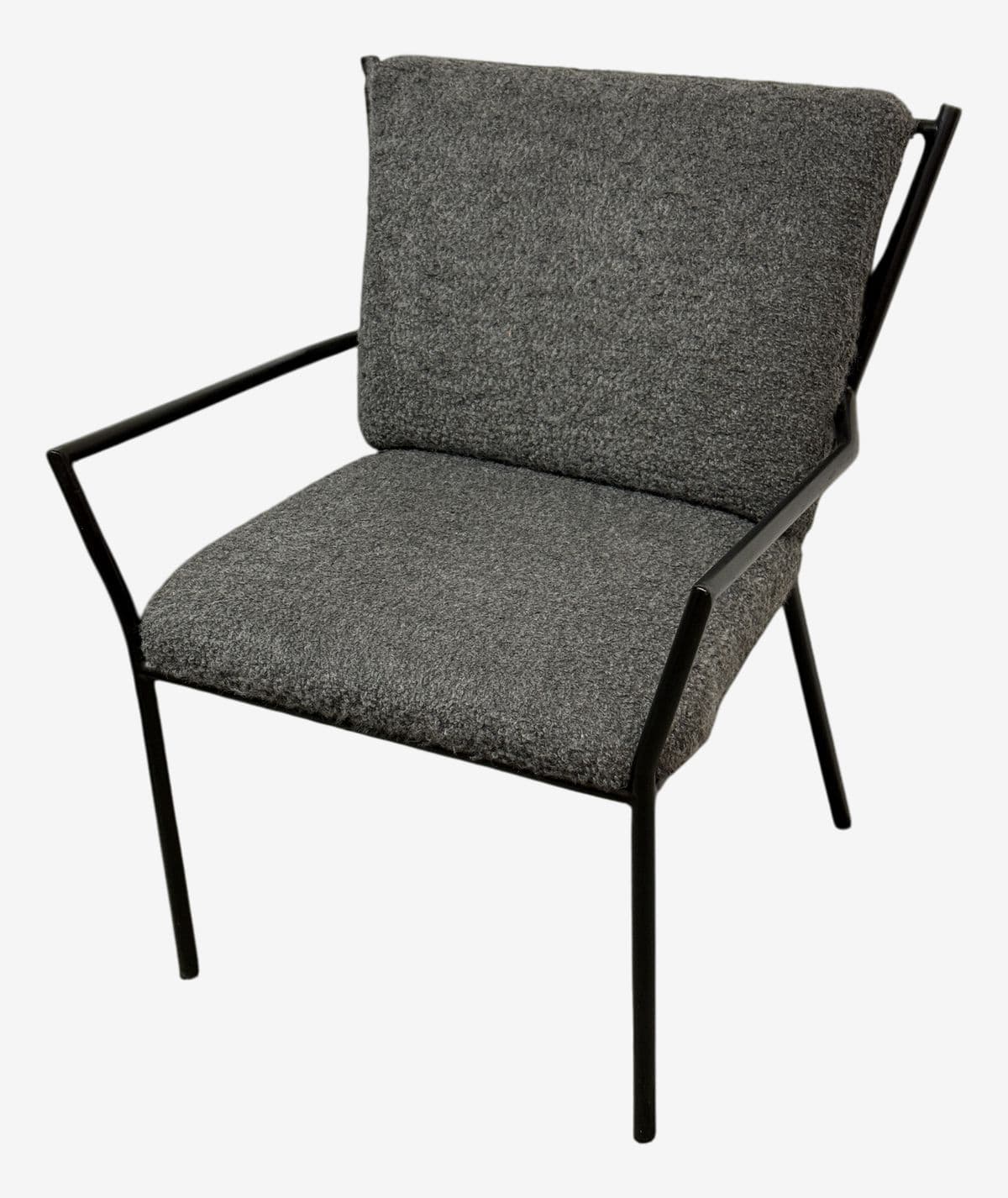 Contemporary Metal + Fabric Arm Chair - Image 1