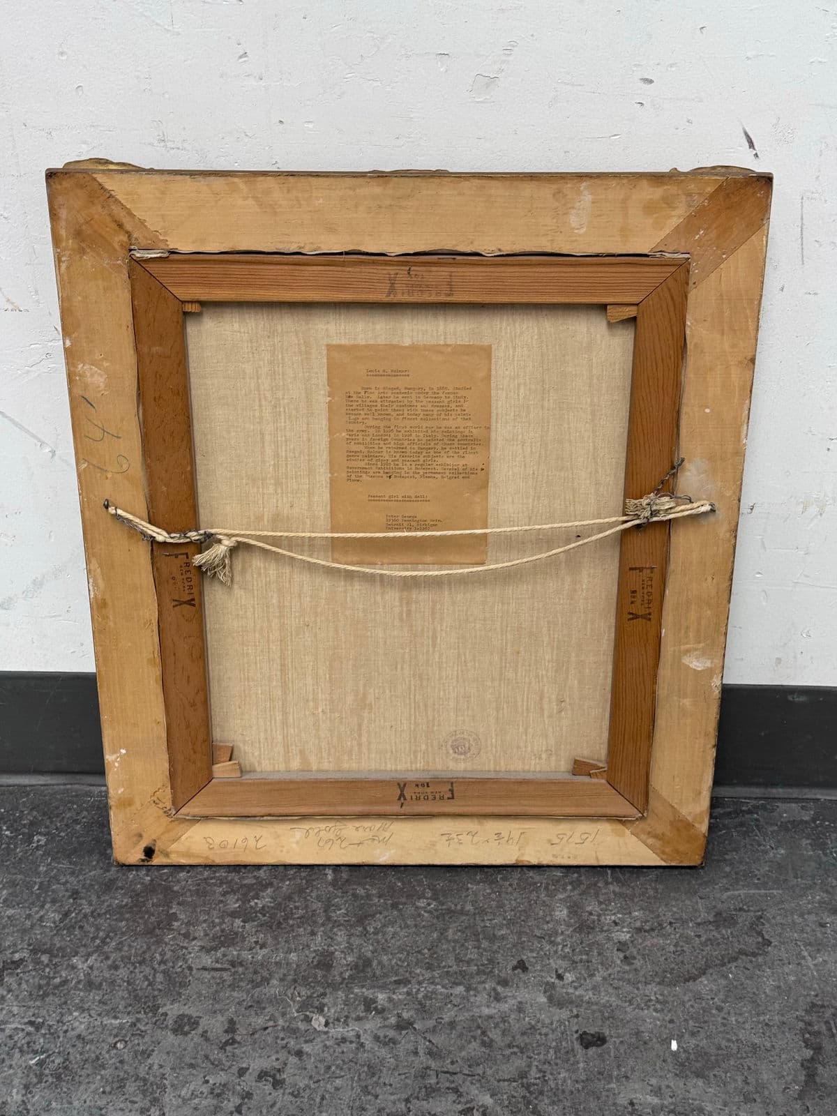 Lajos Rezes Molnar "Peasant Girl With Doll" Original Oil Painting, Framed - Thumbnail 4