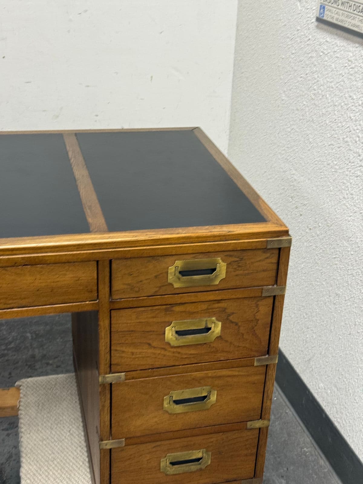 Circa 1970's Sligh Furniture Campaign Desk - Thumbnail 11