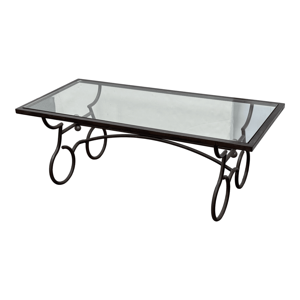 Rustic European Wrought Iron Coffee Table - Thumbnail 2