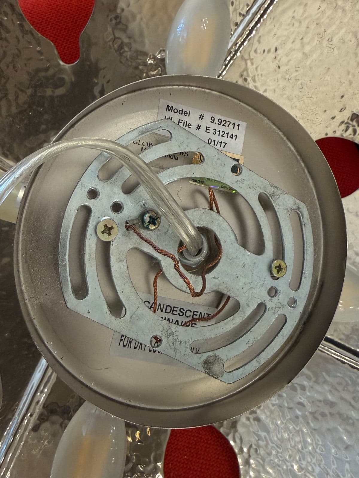 Global Views Lotus Hammered Polish Semi Flush Mourning Pendant - Thumbnail 13